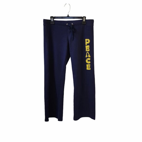 Derek Heart Navy Blue Casual y2k Low Rise Pants Sweats Lounge XL Bootcut Yoga - Picture 1 of 7